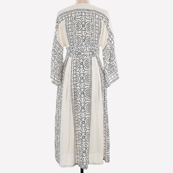 NWT Free People Kimono Maxi Dress in Pearl and Brown - Picture 8 of 16